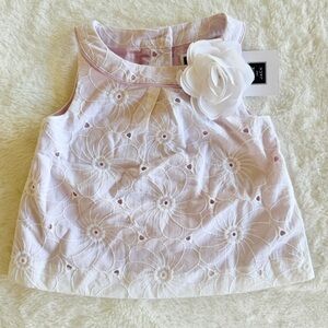 2016 Janie and Jack Floral Sleeveless Top with Lavender Lining - 6/12 Months